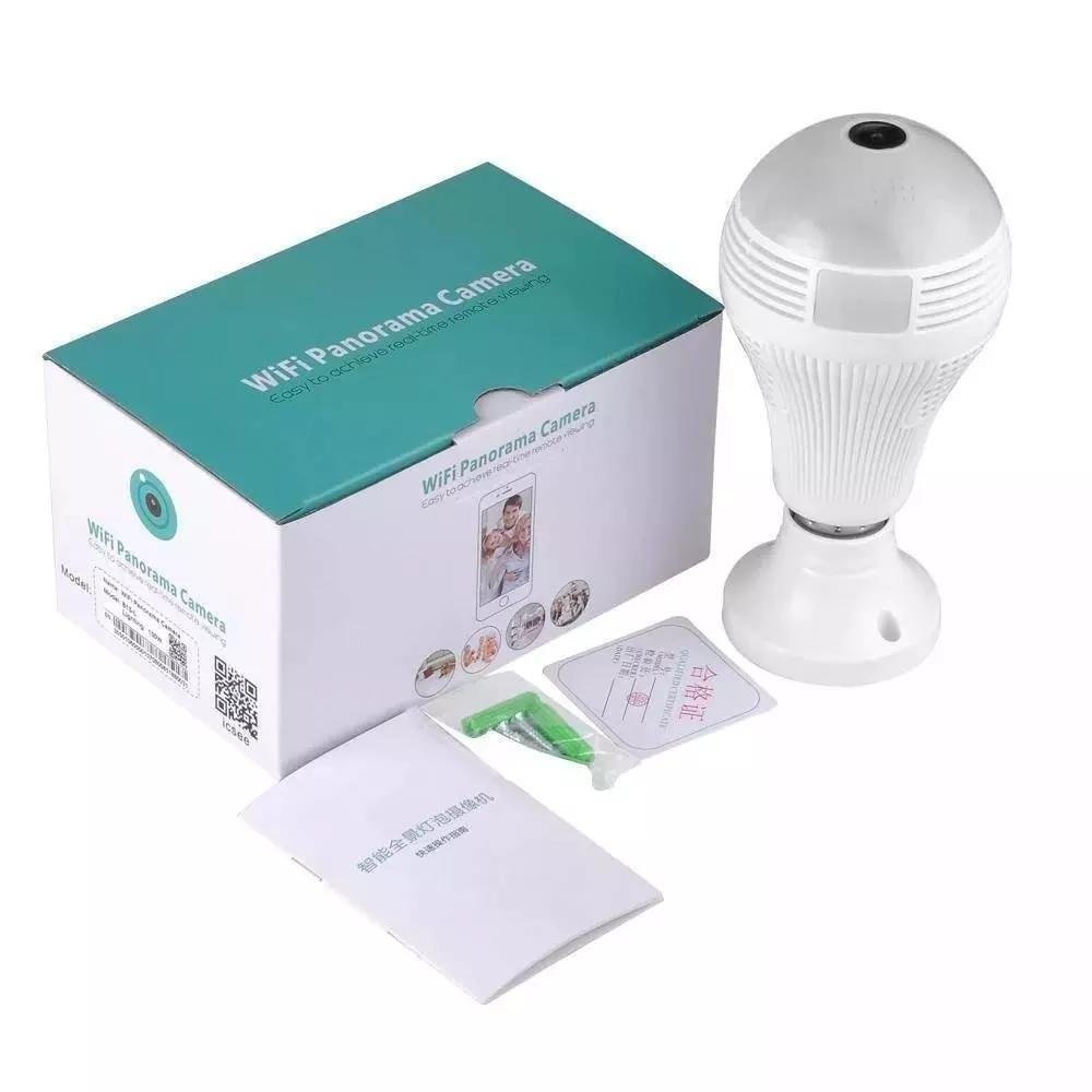 Lampada Câmera 360º Led Wifi Ip Hd 360º Espião Celular