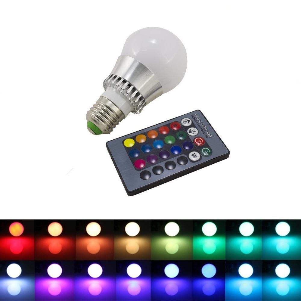Lâmpada LED Bulbo RGB Bocal E27 Colorida Com Controle Remoto
