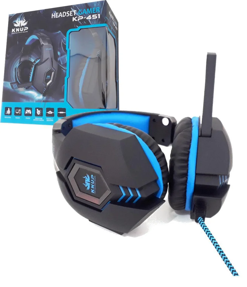 Fone Gamer Knup Each Kp 451 Headset  P2 3.5mm Ps4 E PC