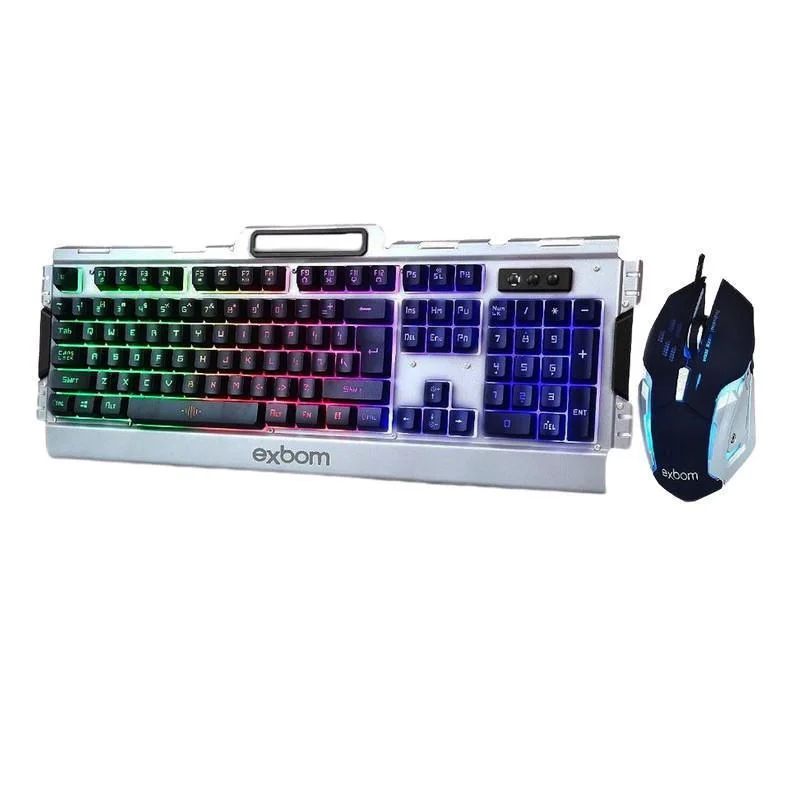 Imagem 2 de 3 do produto Kit Teclado Mouse Gamer Com LED Acabamento Em Metal Bk-g3000