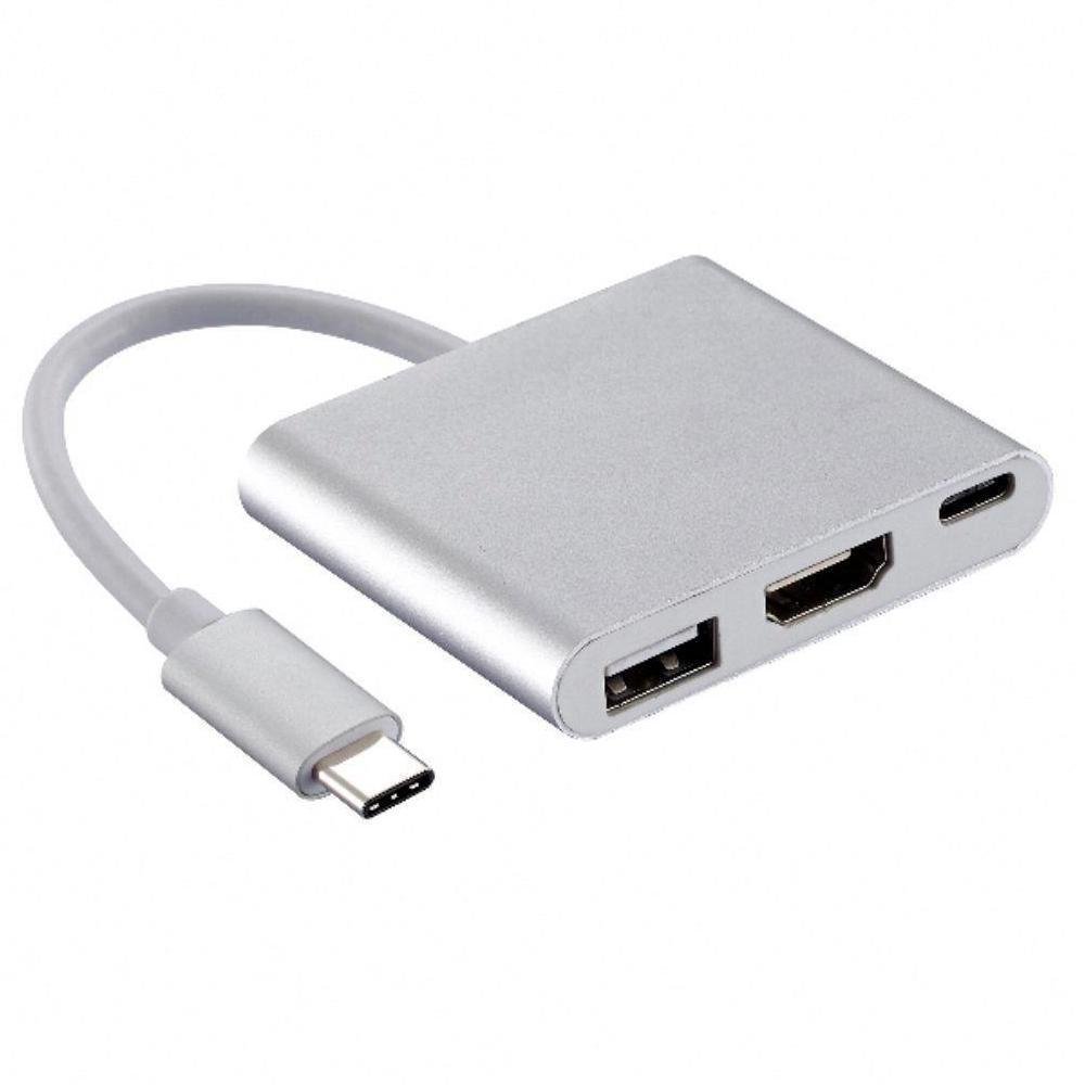 Imagem 2 de 2 do produto Adaptador Usbc 3.1 Tipo C Thunderbolt 3.0 X HDMI Usb 3 Tipo