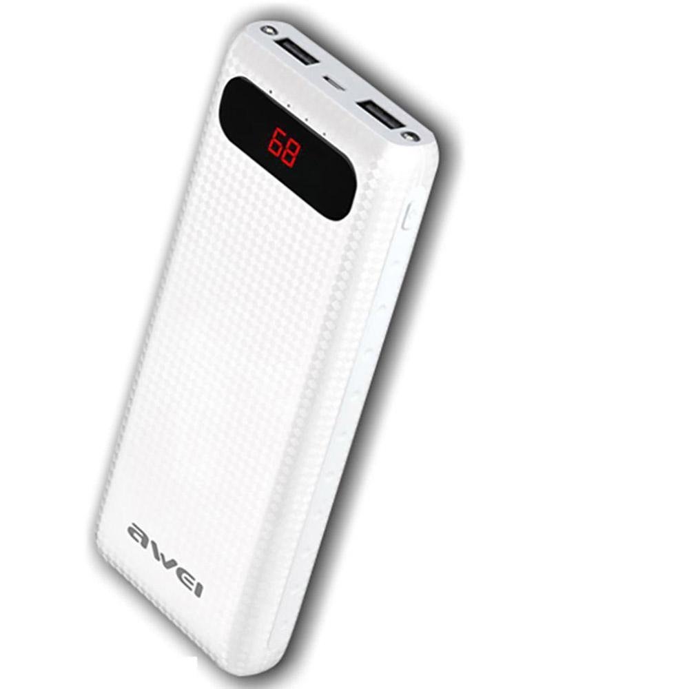 Imagem 2 de 2 do produto Carregador Power Bank Awei 20000 Mah Digital Duplo Usb P70k