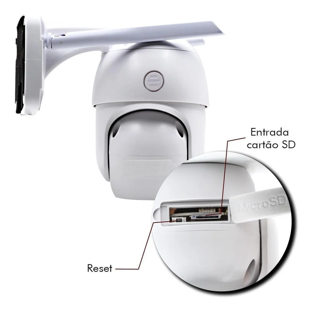 Imagem 3 de 5 do produto Câmera Ip Wifi Rotativa Externa Dome Prova De Água Hd