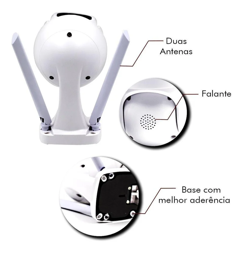 Imagem 5 de 5 do produto Câmera Ip Wifi Rotativa Externa Dome Prova De Água Hd