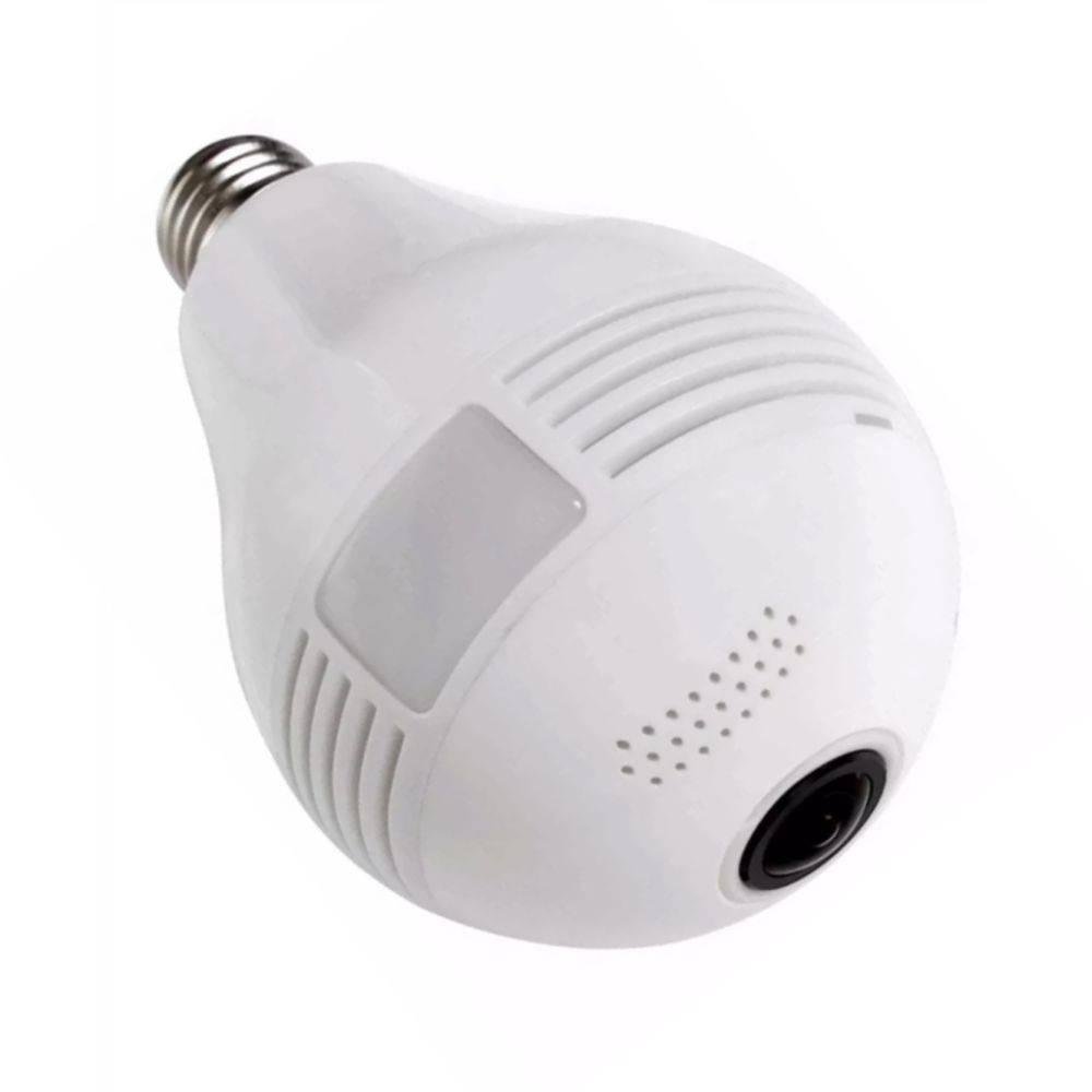 Kit 1 Camera Ip Lampada Vr 360 Panoramica Espia Wifi  1x8GB