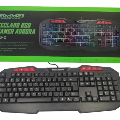 Teclado Usb Gamer Rgb Tec Driver Aurora Tg-2 Iluminado