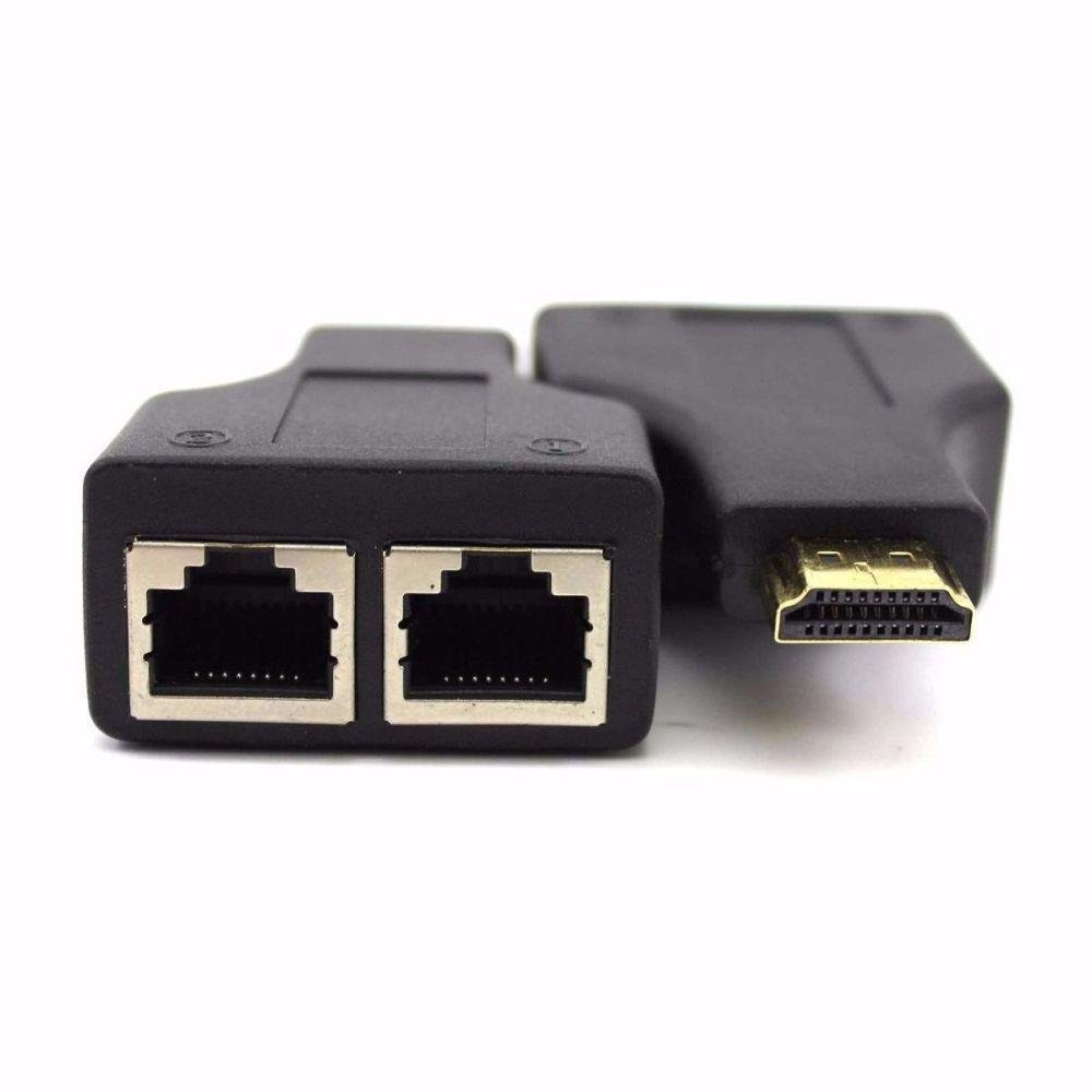Imagem 2 de 3 do produto Kit Extensor HDMI 3d 30 Metros Via Cabo De Rede