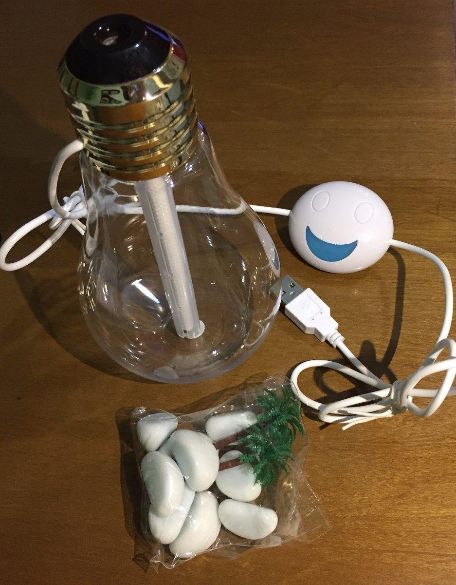 Difusor Umidificador De Ar Ambiente Lâmpada Led Usb 400 Ml