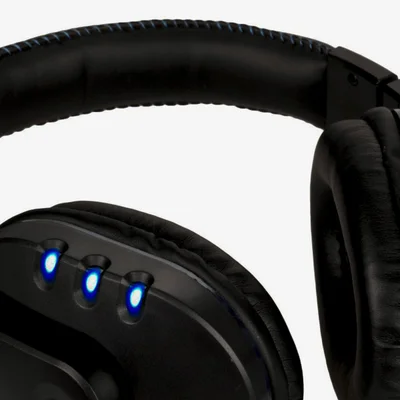 Fone Com Microfone Headset Gamer Usb Fr-215 Preto E Azul
