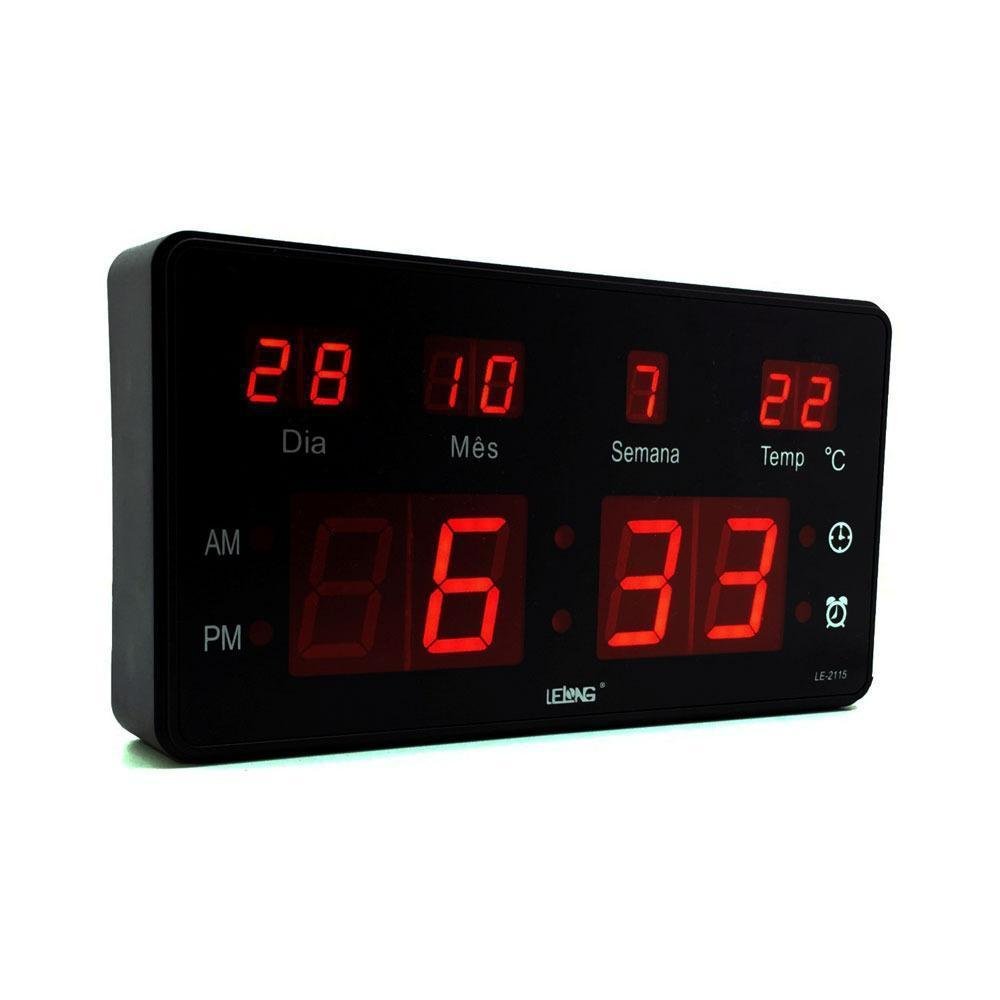 Imagem 2 de 2 do produto Relógio De Parede Digital Lelong Le2114