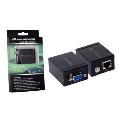 Par De Extensor Vga Via Cabo De Rede Com Áudio Até 60 Metros