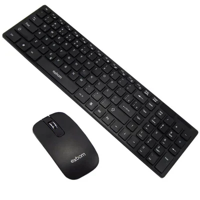 Kit Teclado E Mouse Sem Fio Wireless Abnt Bk-s1000