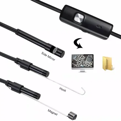 Camera Endoscópica Inspeção Sonda 7mm Android PC Usb Cabo 2m