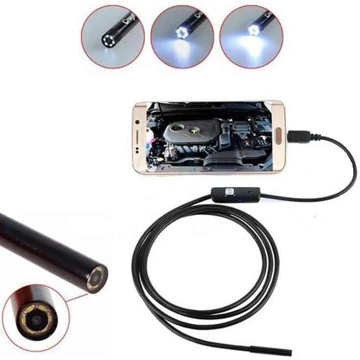Imagem 2 de 4 do produto Camera Endoscópica Inspeção Sonda 7mm Android PC Usb Cabo 2m