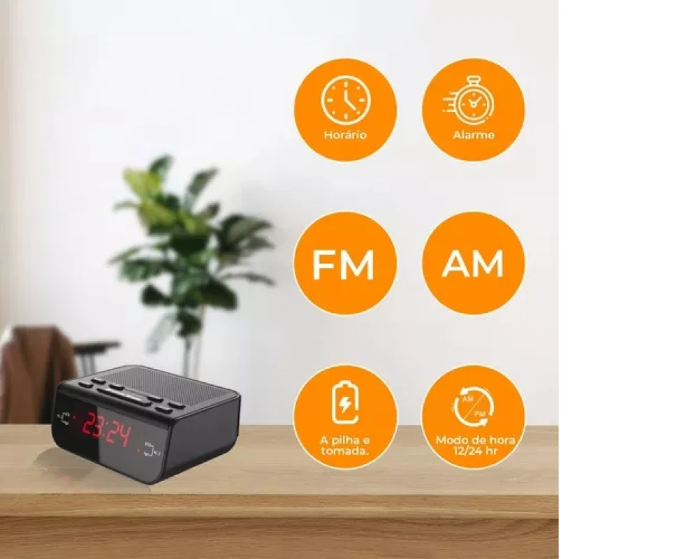 Imagem 5 de 5 do produto Rádio Relógio Digital De Mesa Lelong Le-671 Despertador