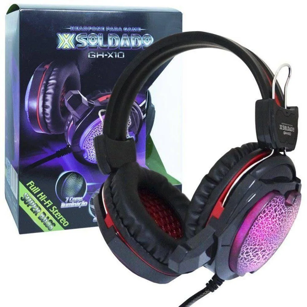 Headset Gamer LED Usb Fone E Microfone Gh-x10 Head Set Headset Gamer LED Usb Fone E Microfone Gh-x10 Head Set