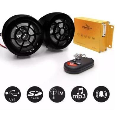 Alarme Para Moto Com Caixa Som E Radio Usb Mp3 Sd Fm