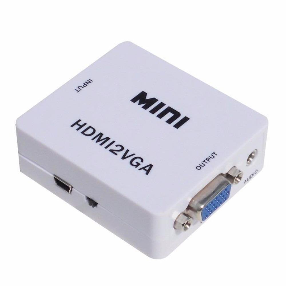 Imagem 2 de 4 do produto Mini Conversor Adaptador HDMI Para Vga E Áudio