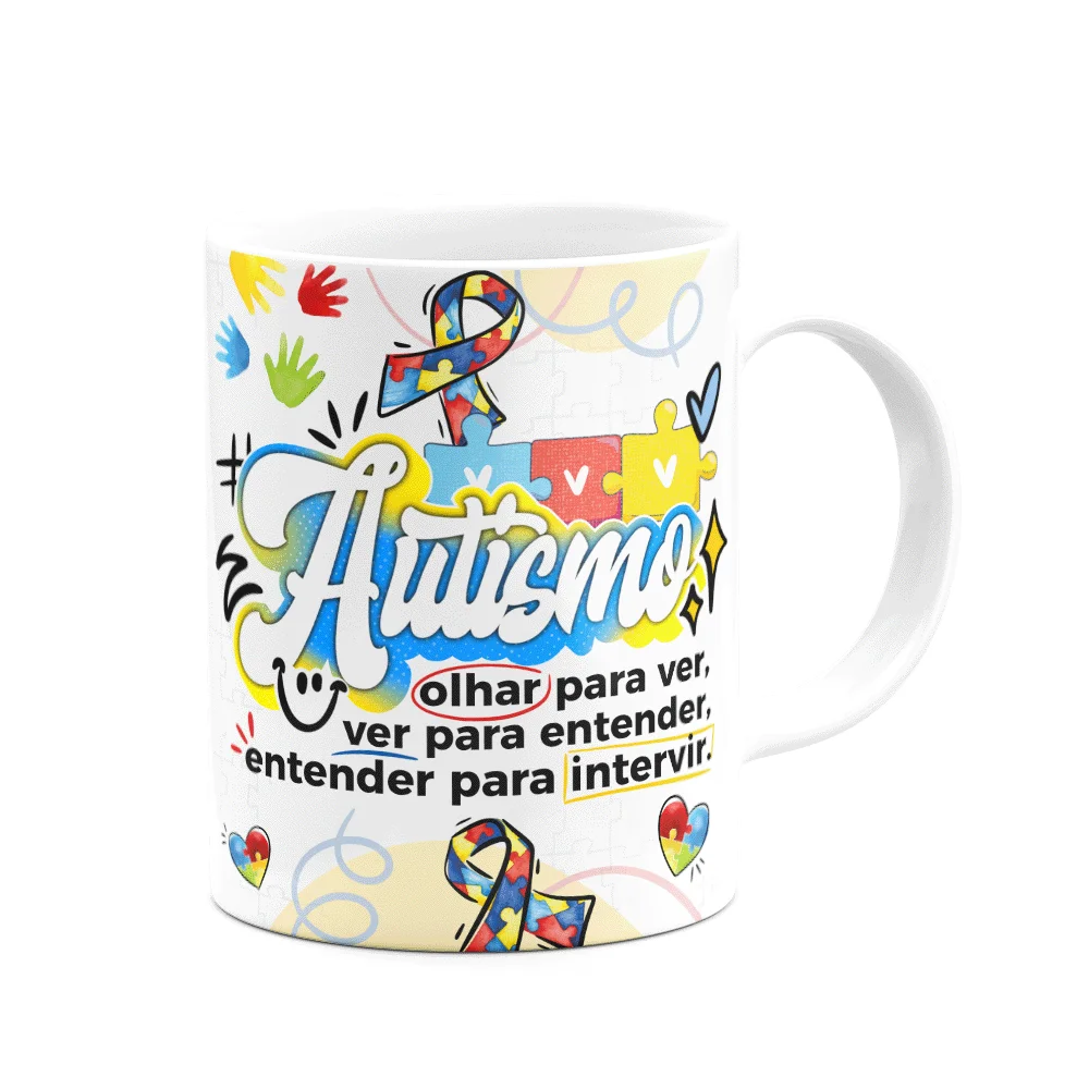 Imagem 3 de 3 do produto Caneca - Autista -  Olhar Pra Ver, Entender, Intervir