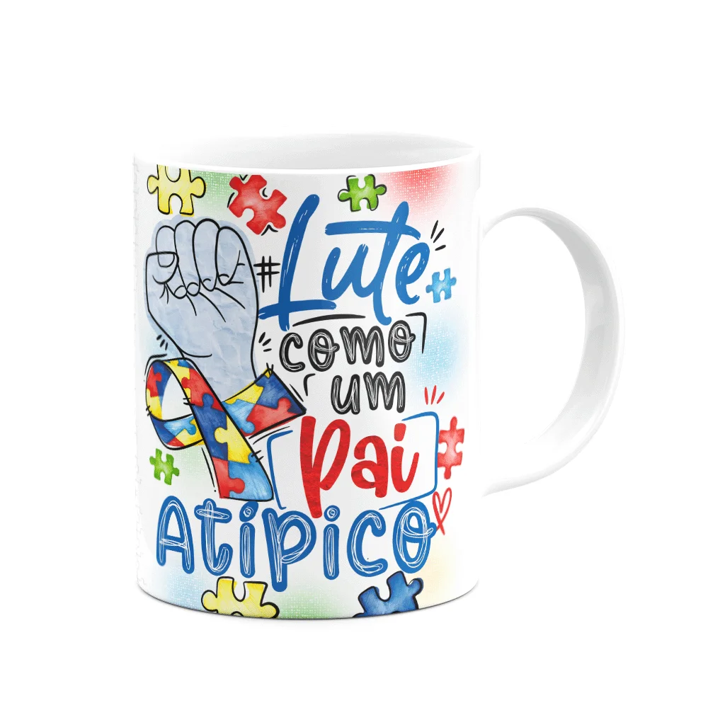 Imagem 3 de 3 do produto Caneca - Autista -  Lute Como Um Pai Atípico