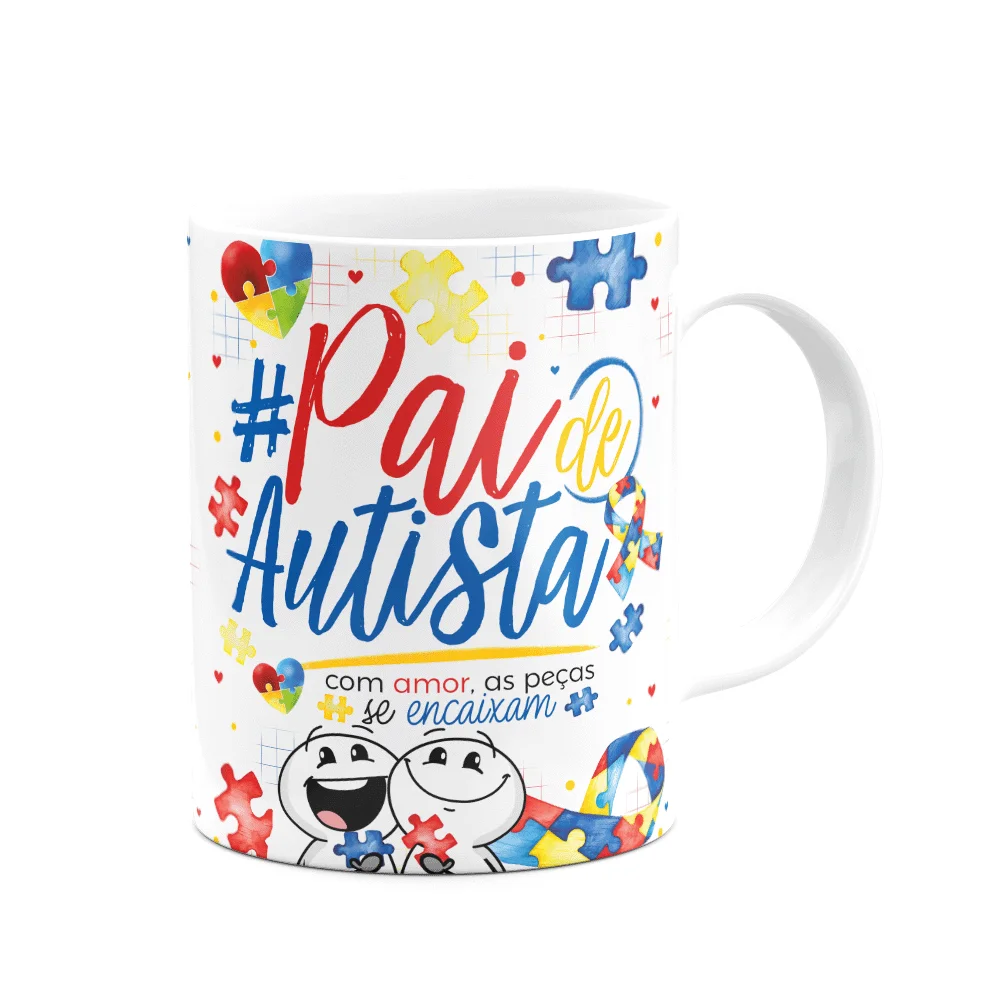 Imagem 3 de 3 do produto Caneca Happy - Autista -  Pai Atípico, Pai De Autista