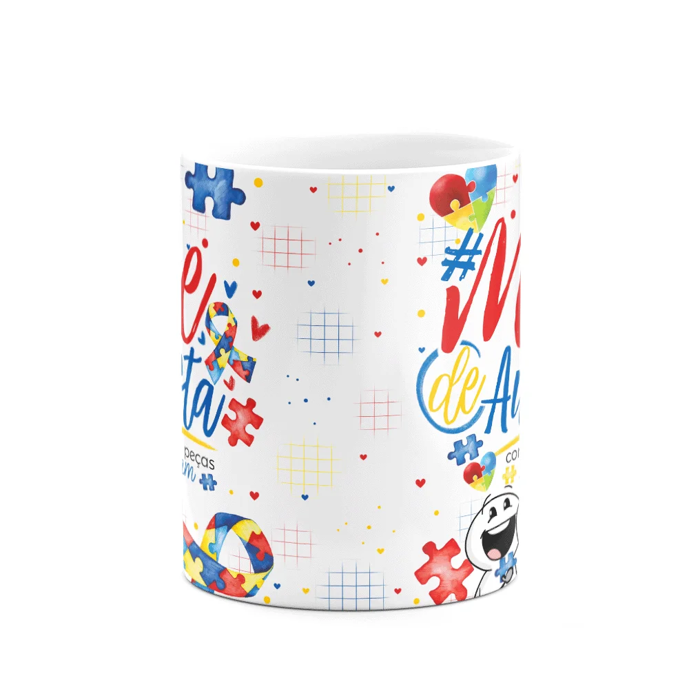 Imagem 2 de 3 do produto Caneca Happy - Autista -  Mãe Atípica, Mãe De Autista
