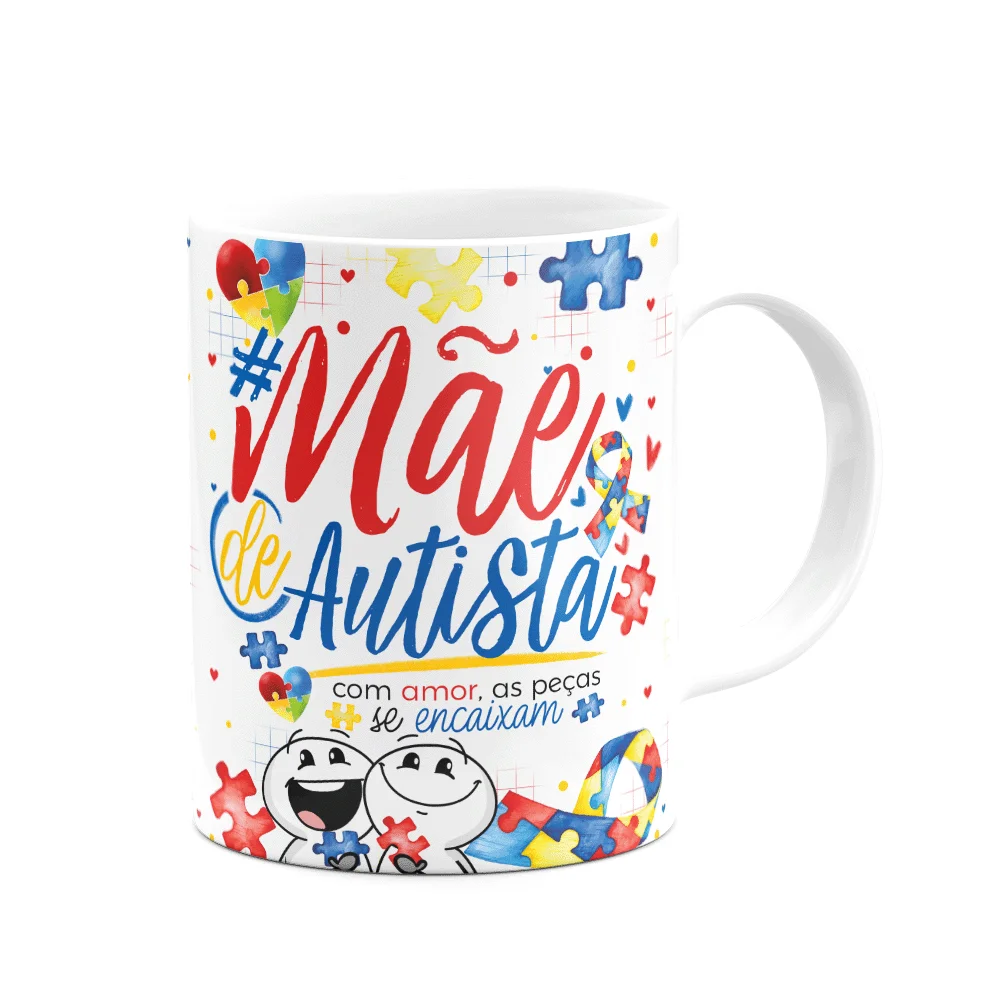 Imagem 3 de 3 do produto Caneca Happy - Autista -  Mãe Atípica, Mãe De Autista
