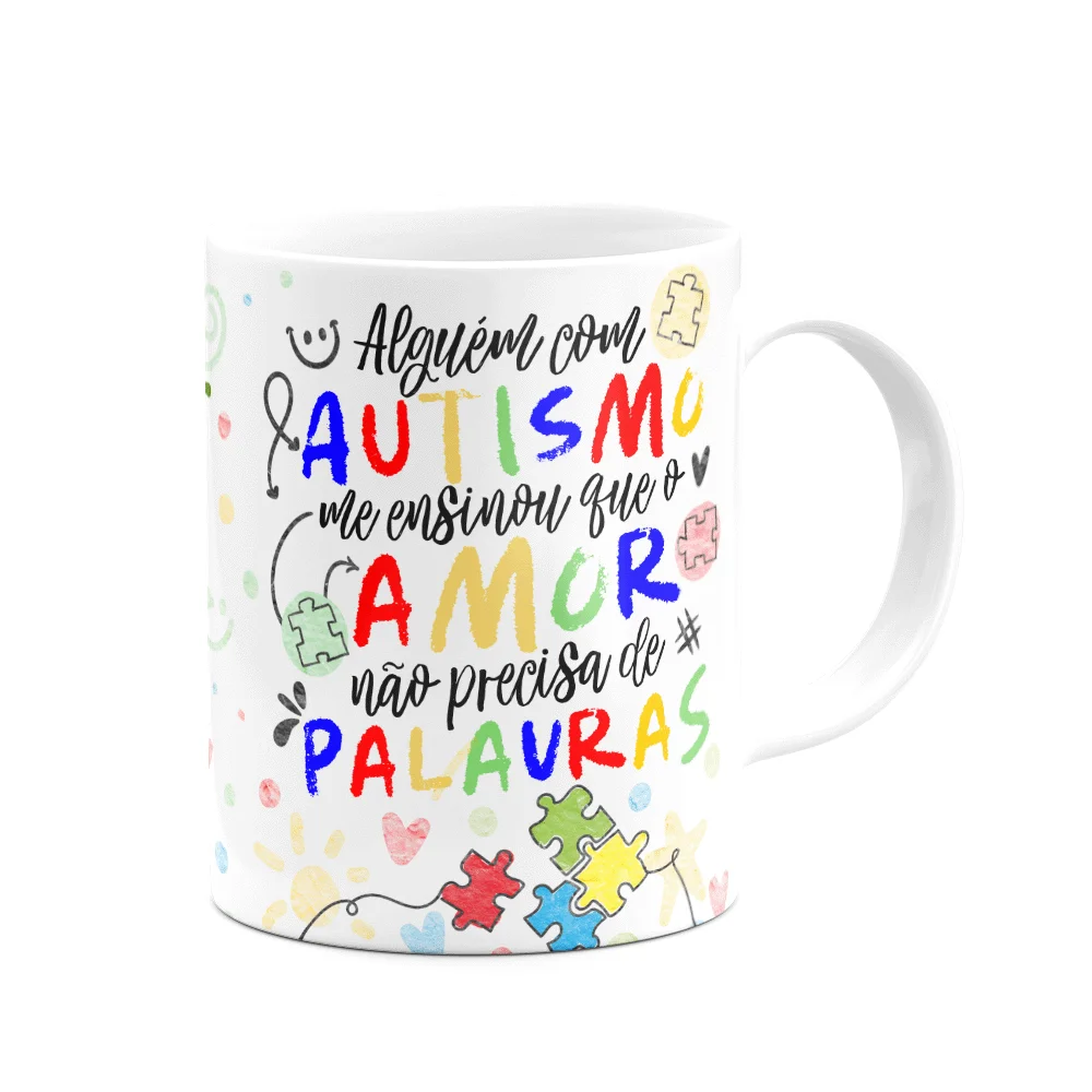 Imagem 3 de 3 do produto Caneca - Autista -  O Amor Não Precisa De Palavras