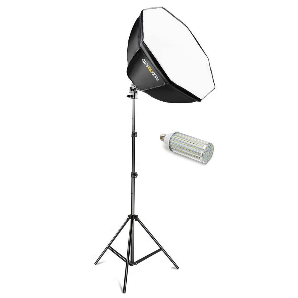 Kit Octabox Com Tripé Iluminação De Led Softbox Octagonal - Bivolt