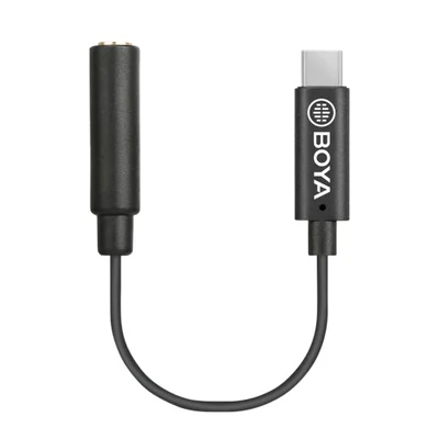 Cabo Adaptador Áudio Boya By-k4 Usbc P/3.5mm Fêmea Preto