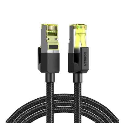 Cabo De Rede Ugreen Cat7 F/ftp Ethernet 30awg 0.5m Preto