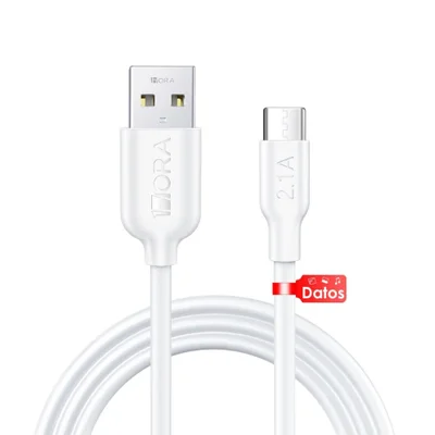Cabo Carregamento 1hora Usb 2.0 A/c 2.1a Macho 2m Branco