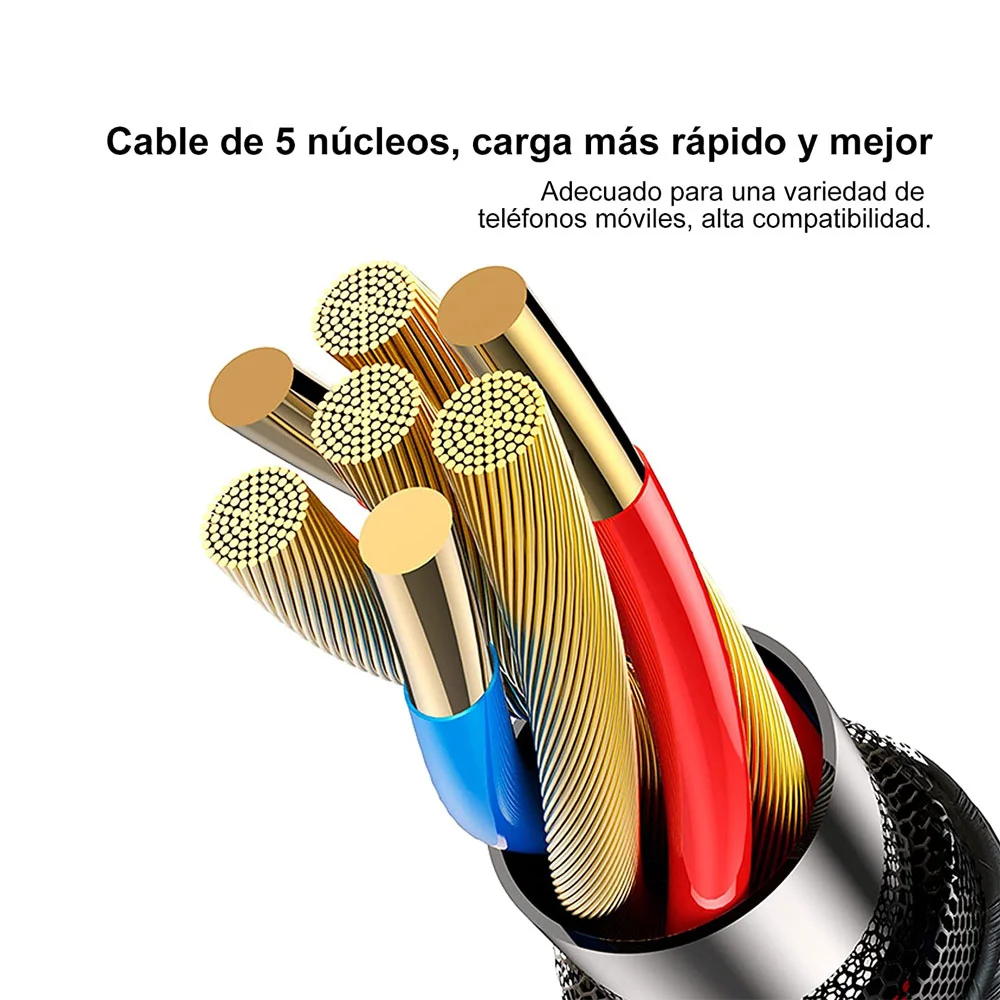 Imagem 2 de 5 do produto Cabo De Carregamento 1hora Usb C/lightning 2.4a 1m Branco