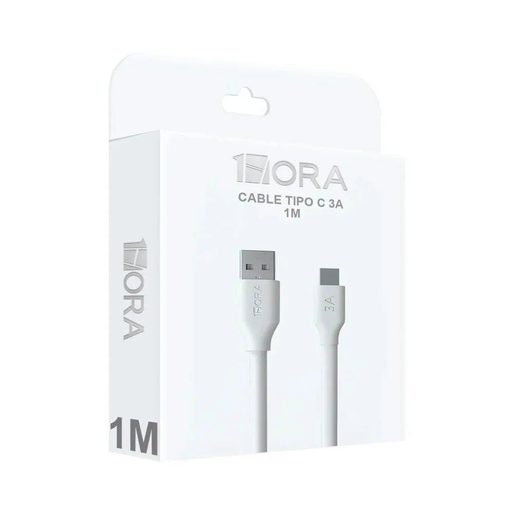 Imagem 3 de 5 do produto Cabo De Carregamento 1hora Usb C/lightning 2.4a 1m Branco