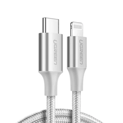 Cabo De Dados Ugreen Lightning Para Usb C Macho 2m Prata