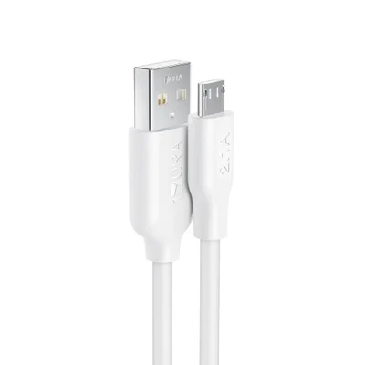 Cabo Carregamento Dados 1hora Usb A/micro Usb 2.1a 1m Branco
