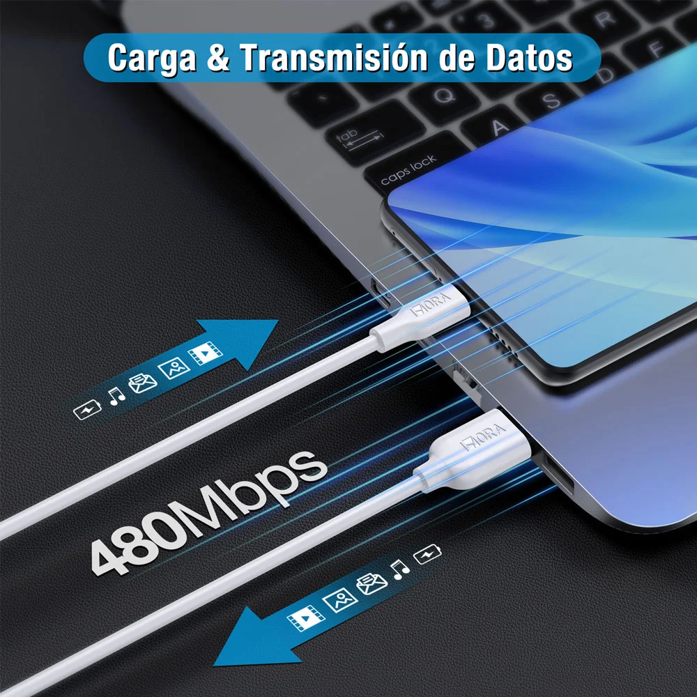 Imagem 5 de 5 do produto Cabo Carregamento Dados 1hora Usb A/micro Usb 2.1a 1m Branco