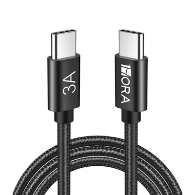 Cabo De Carregamento Dados 1hora Usb C Macho 3a 2m Preto