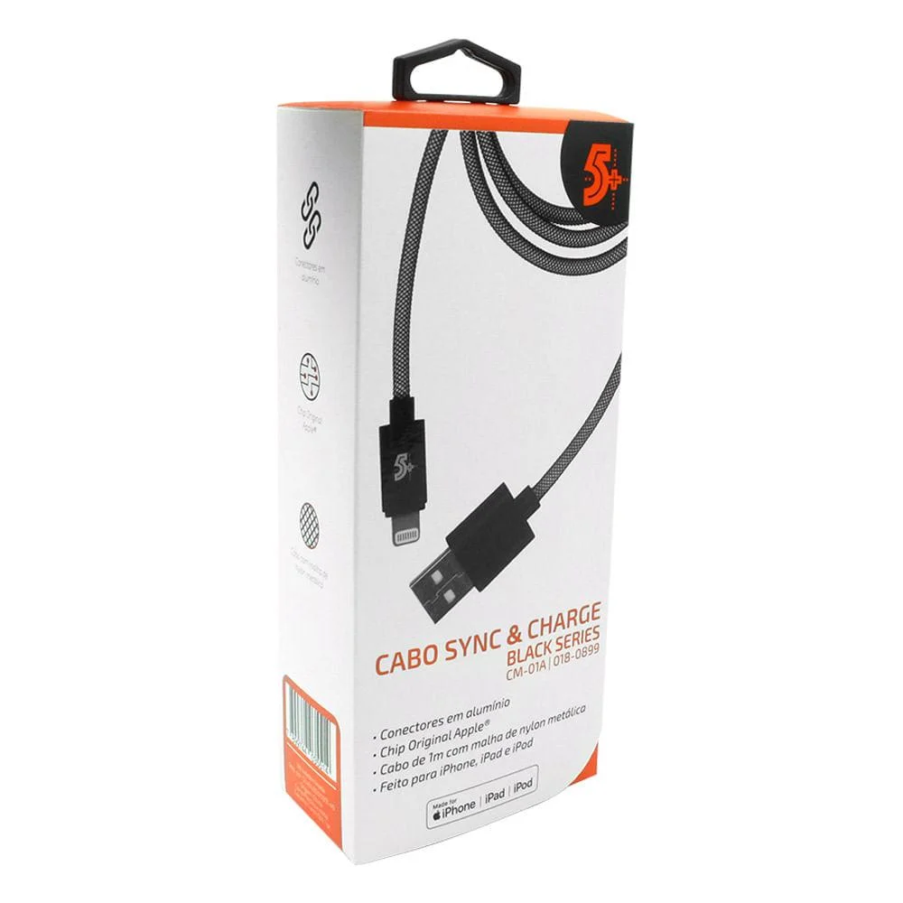 Imagem 2 de 4 do produto Cabo Para Iphone E Ipad  Sync & Charger Black Series 018-0899 5+