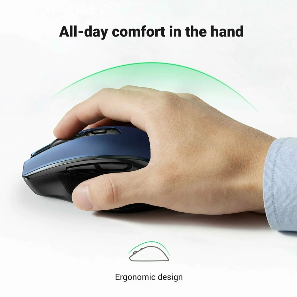 Imagem 5 de 5 do produto Mouse Sem Fio Ugreen Sensor 4000dpi Wireless 2.4ghz Azul