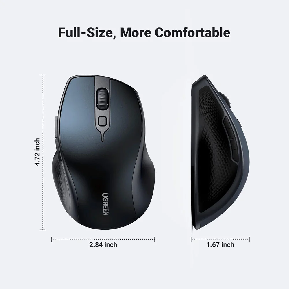 Imagem 4 de 5 do produto Mouse Bluetooth Sem Fio Ugreen Sensor 4000dpi 2,4g Azul