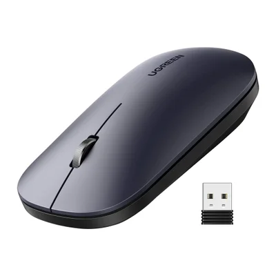 Mouse Bluetooth Sem Fio Ugreen 4000dpi 2,4gz Cinza Preto