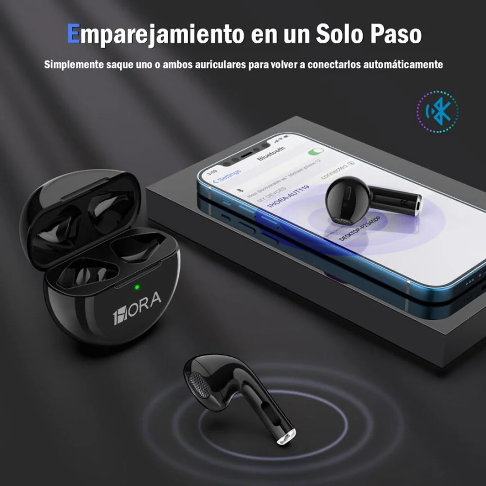 Fone De Ouvido Sem Fio 1hora Aut119n Bluetooth 5.0 Preto 6