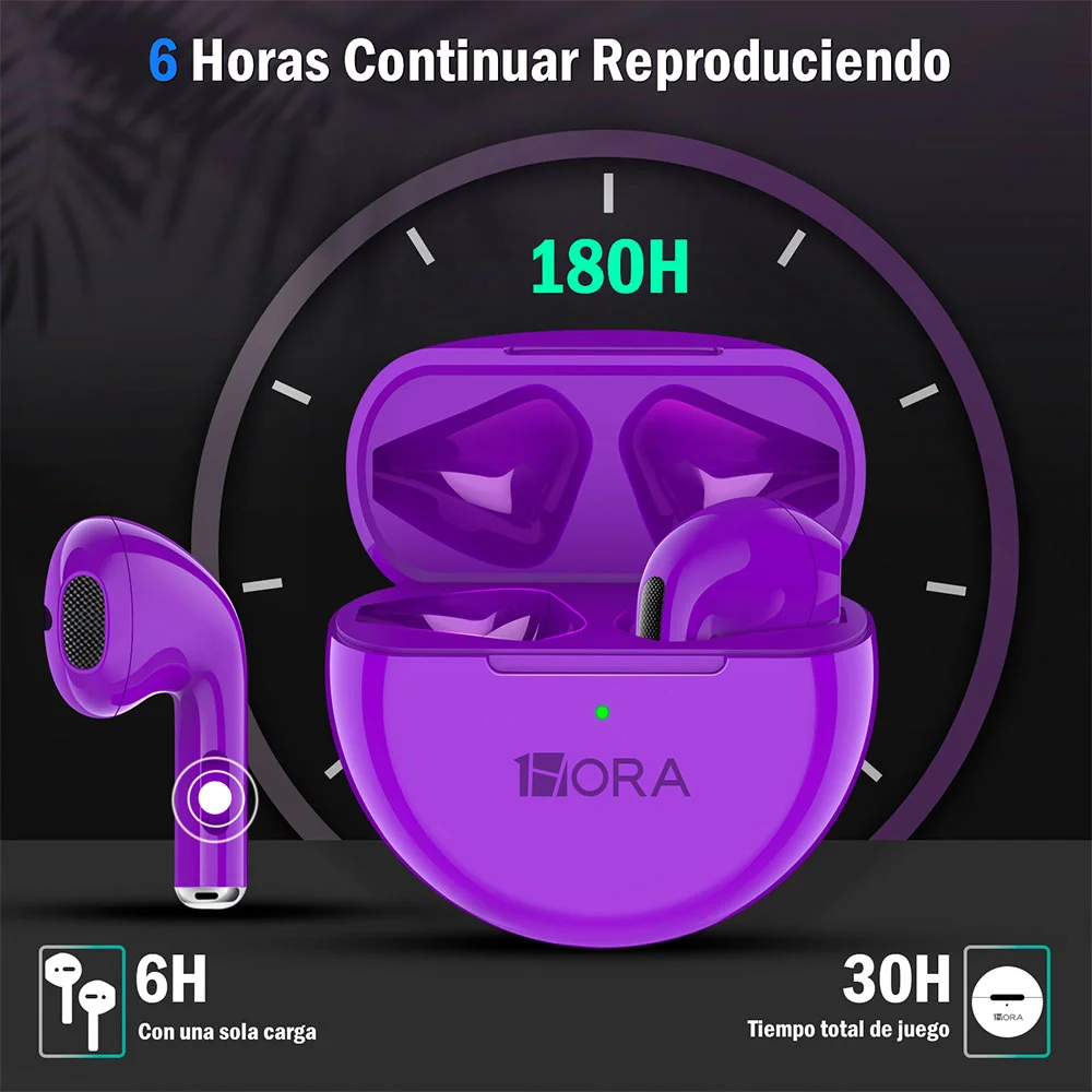Imagem 2 de 5 do produto Fone De Ouvido Sem Fio 1hora Aut119 Bt 5.0 Roxo Pastel
