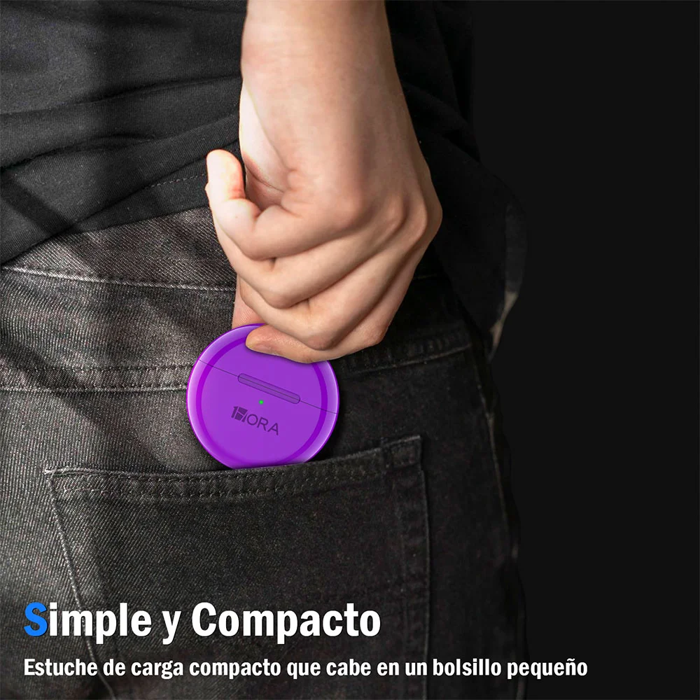 Imagem 5 de 5 do produto Fone De Ouvido Sem Fio 1hora Aut119 Bt 5.0 Roxo Pastel