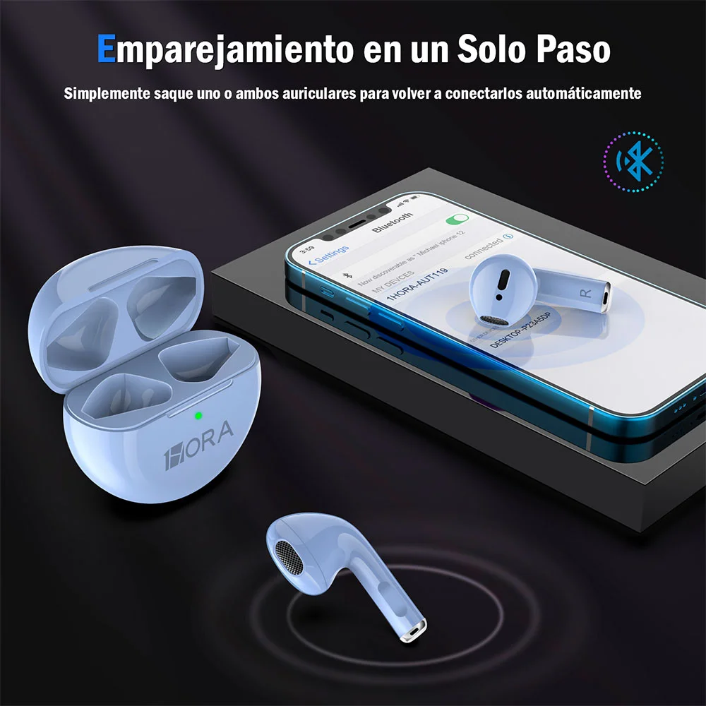 Imagem 4 de 5 do produto Fone De Ouvido Sem Fio 1hora Aut119a Bluetooth 5.0 Azul