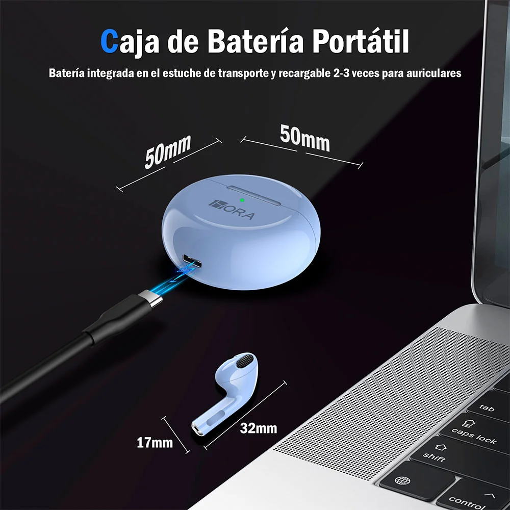 Imagem 5 de 5 do produto Fone De Ouvido Sem Fio 1hora Aut119a Bluetooth 5.0 Azul