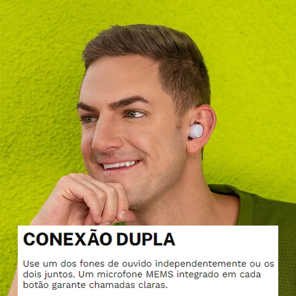 Imagem 4 de 5 do produto Fone De Ouvido Sem Fio 1hora Aut201b Bluetooth 5.3 Branco