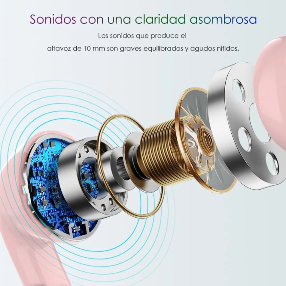 Imagem 3 de 5 do produto Fone De Ouvido Sem Fio 1hora Aut119r Bluetooth 5.1 Rosa