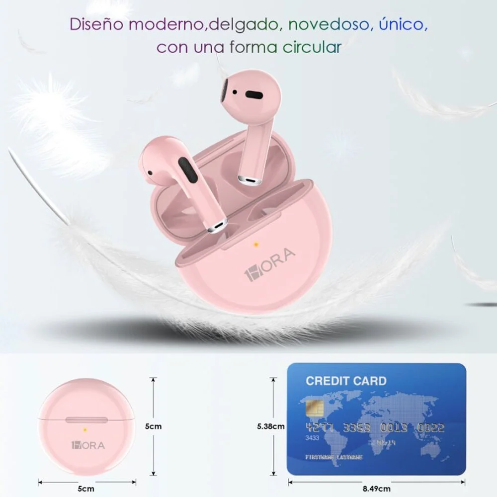 Imagem 5 de 5 do produto Fone De Ouvido Sem Fio 1hora Aut119r Bluetooth 5.1 Rosa